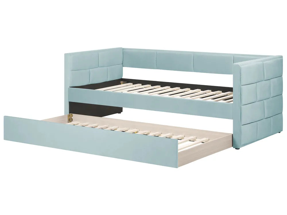 Trundle Bed Velvet Bittrich 90 x 200 cm (EU Single) Mint Green