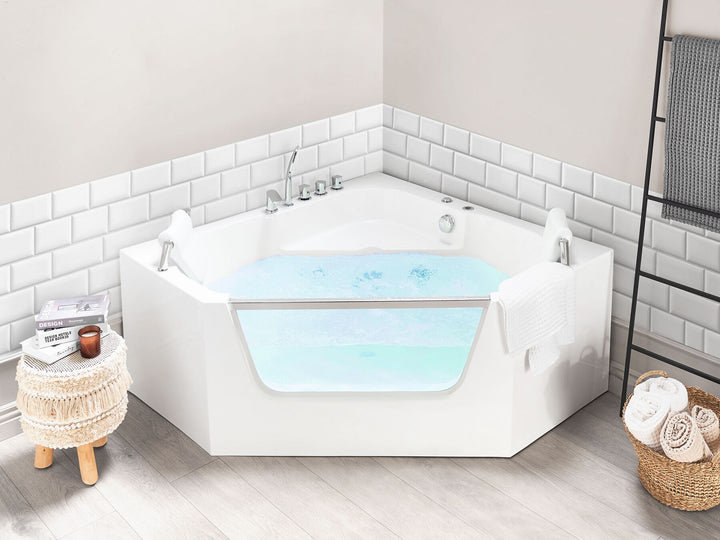 Whirlpool Corner Bath 1500 x 1500 mm White Cantalla