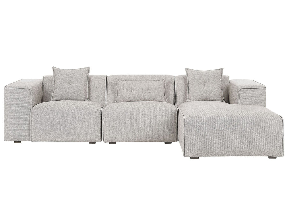 Dolva Left Hand Fabric Corner Sofa Light Beige