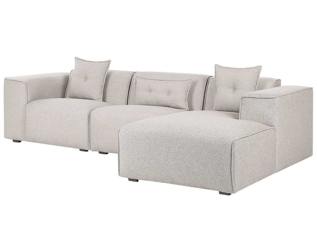 Dolva Left Hand Fabric Corner Sofa Light Beige
