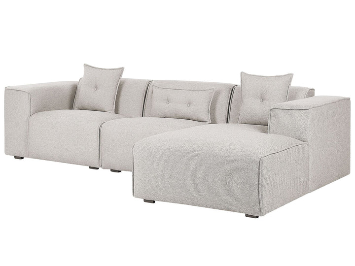 Dolva Left Hand Fabric Corner Sofa Light Beige