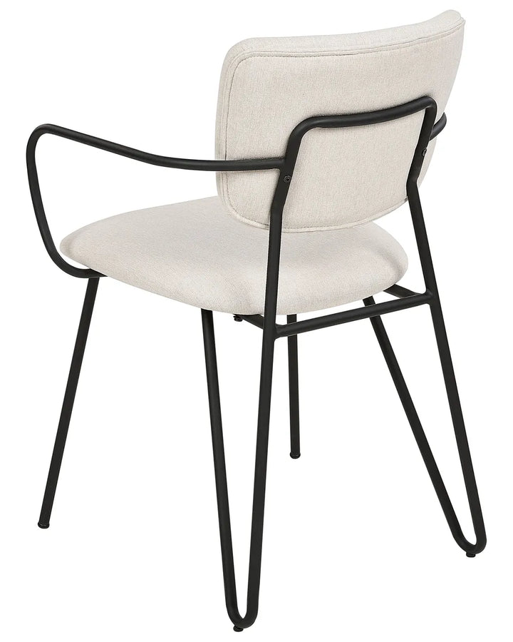 Set of 2 Dining Chairs Fabric Off-White Myla