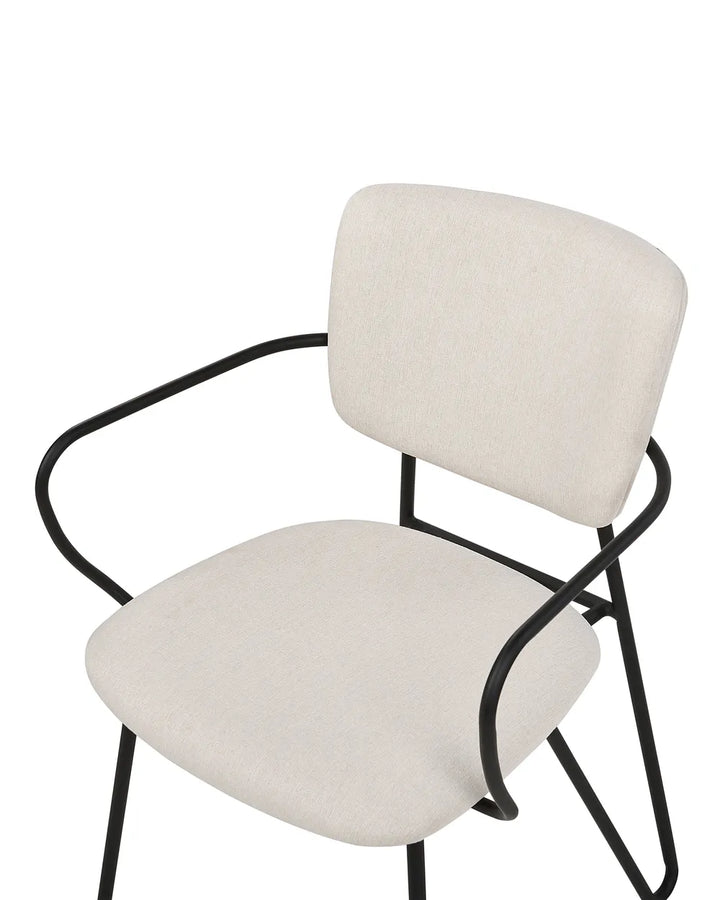Set of 2 Dining Chairs Fabric Off-White Myla