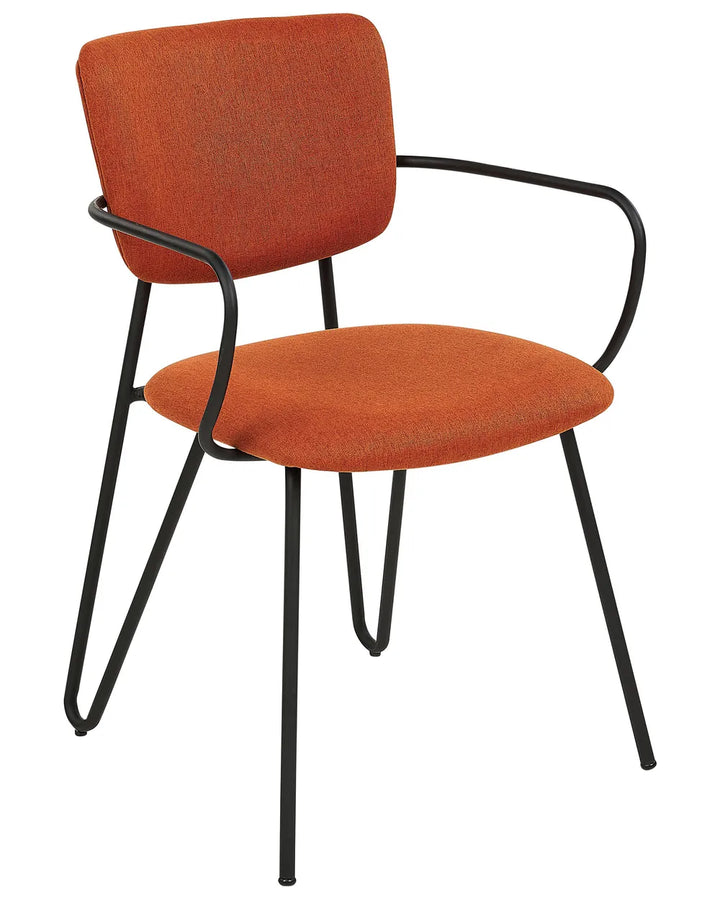 Set of 2 Dining Chairs Fabric Orange Myla