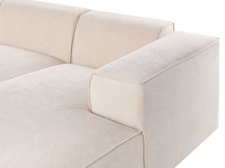 Dolva Left Hand Jumbo Cord Corner Sofa Beige
