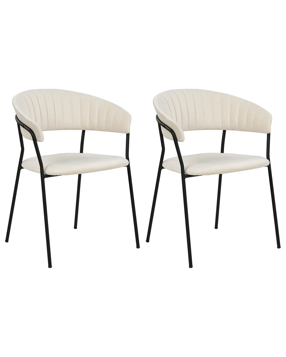 Set of 2 Dining Chairs Velvet Off-White Avy