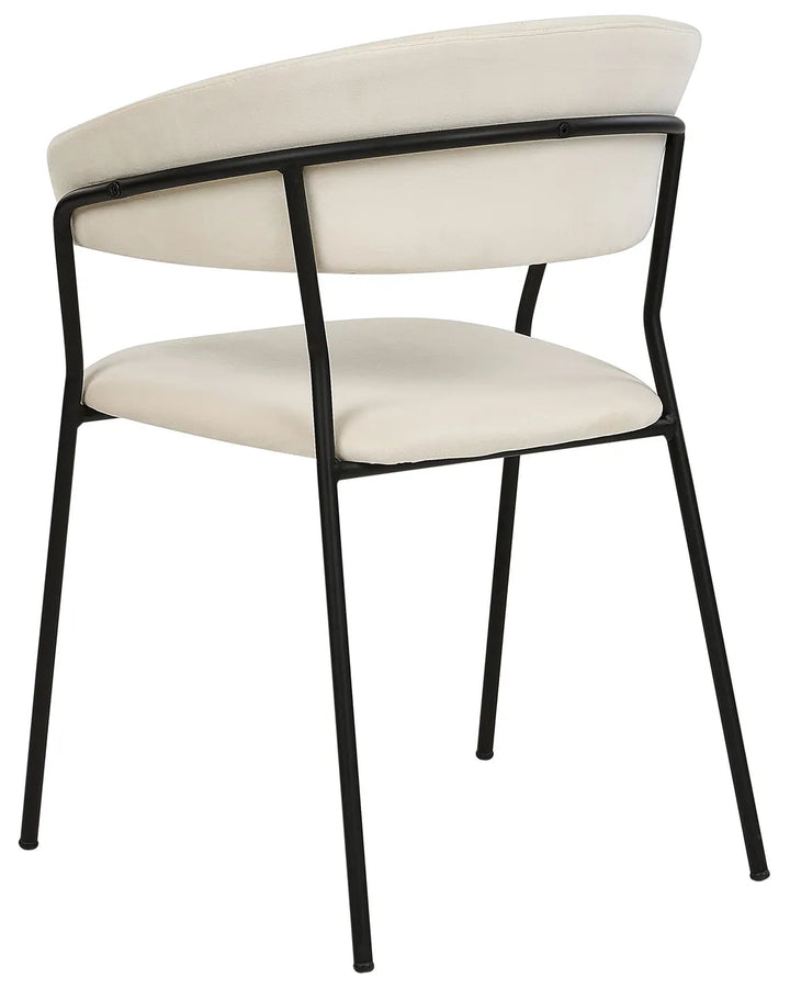 Set of 2 Dining Chairs Velvet Off-White Avy