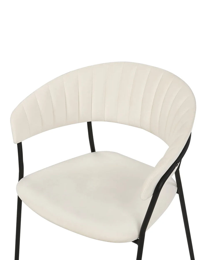 Set of 2 Dining Chairs Velvet Off-White Avy