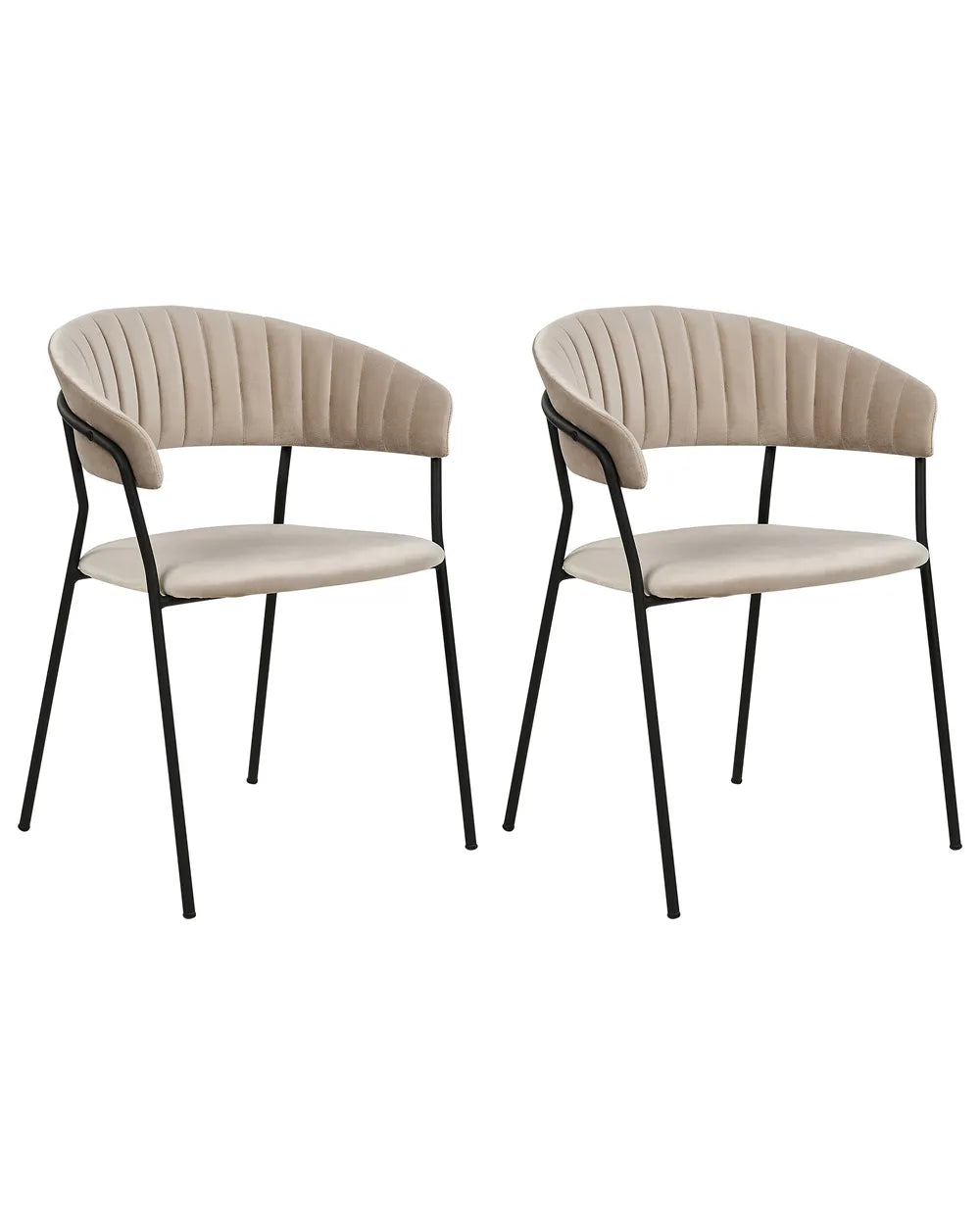 Set of 2 Dining Chairs Velvet Taupe Avy