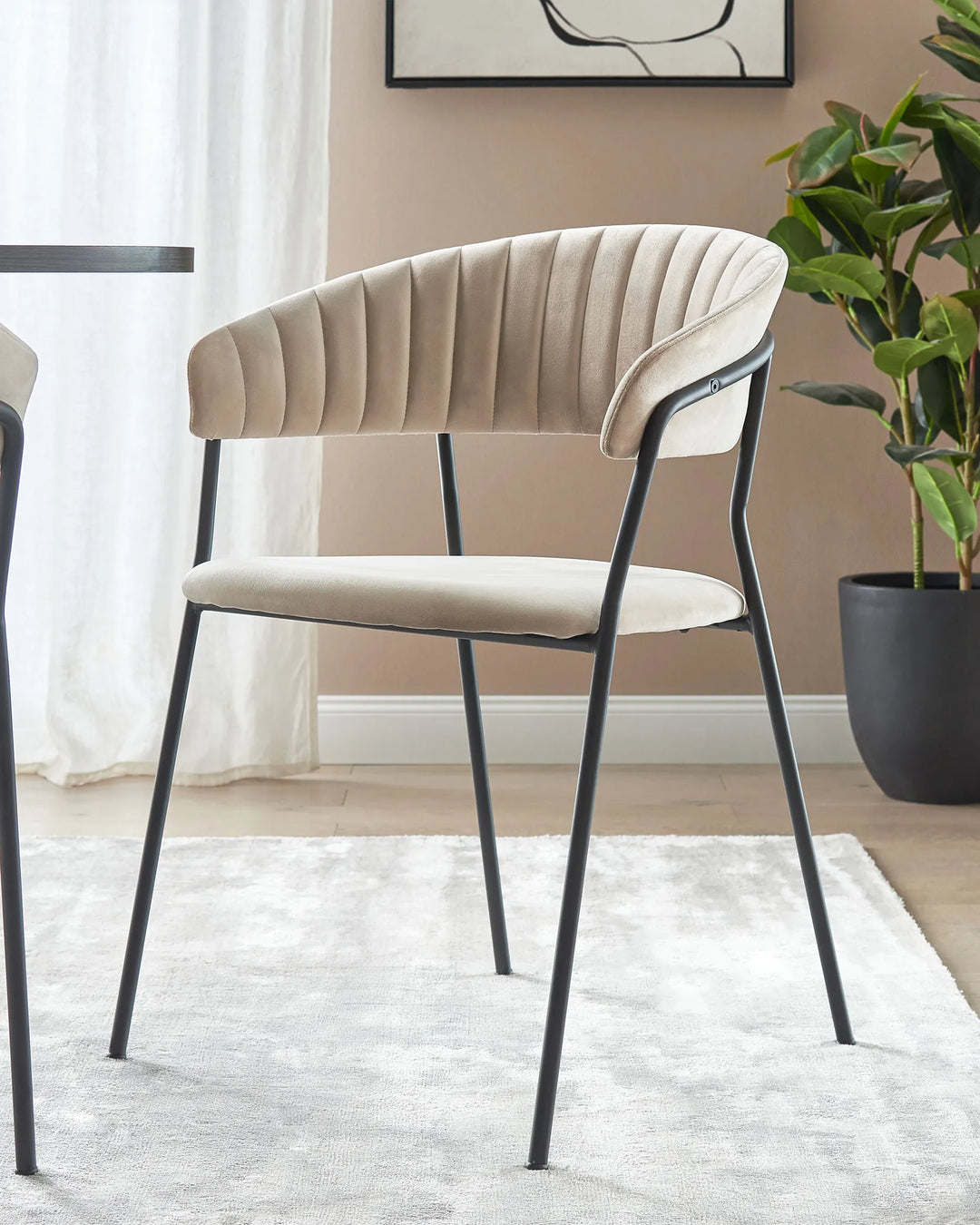 Set of 2 Dining Chairs Velvet Taupe Avy