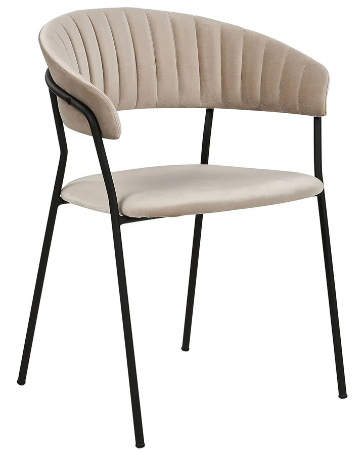 Set of 2 Dining Chairs Velvet Taupe Avy