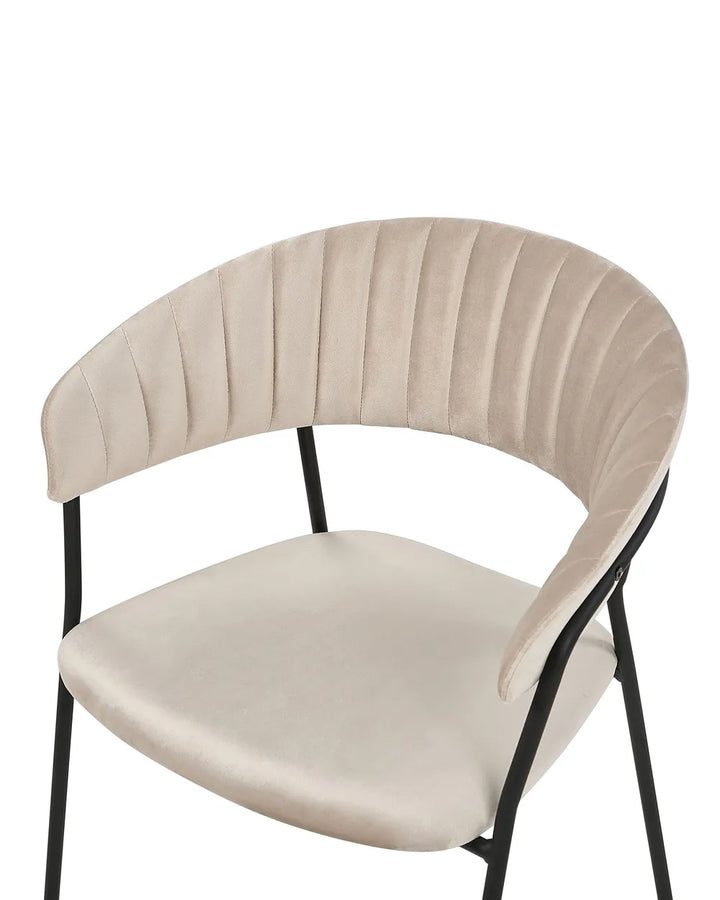Set of 2 Dining Chairs Velvet Taupe Avy
