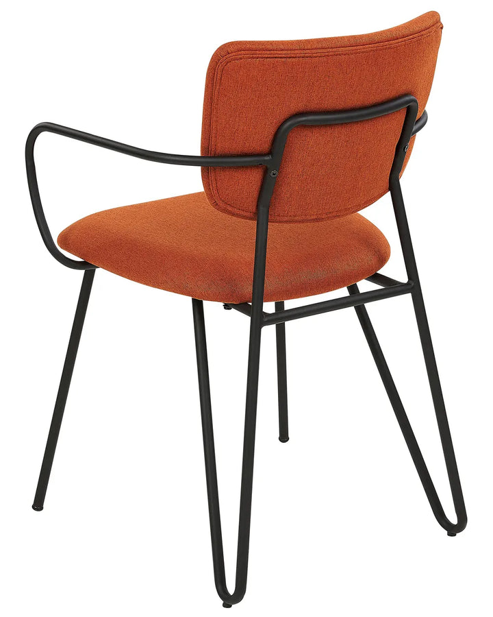 Set of 2 Dining Chairs Fabric Orange Myla
