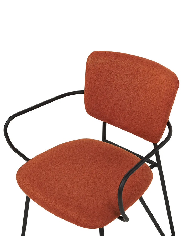 Set of 2 Dining Chairs Fabric Orange Myla