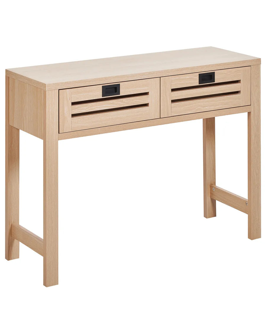 Console Table Light Brown Soft-Close Drawer Runners Zantra