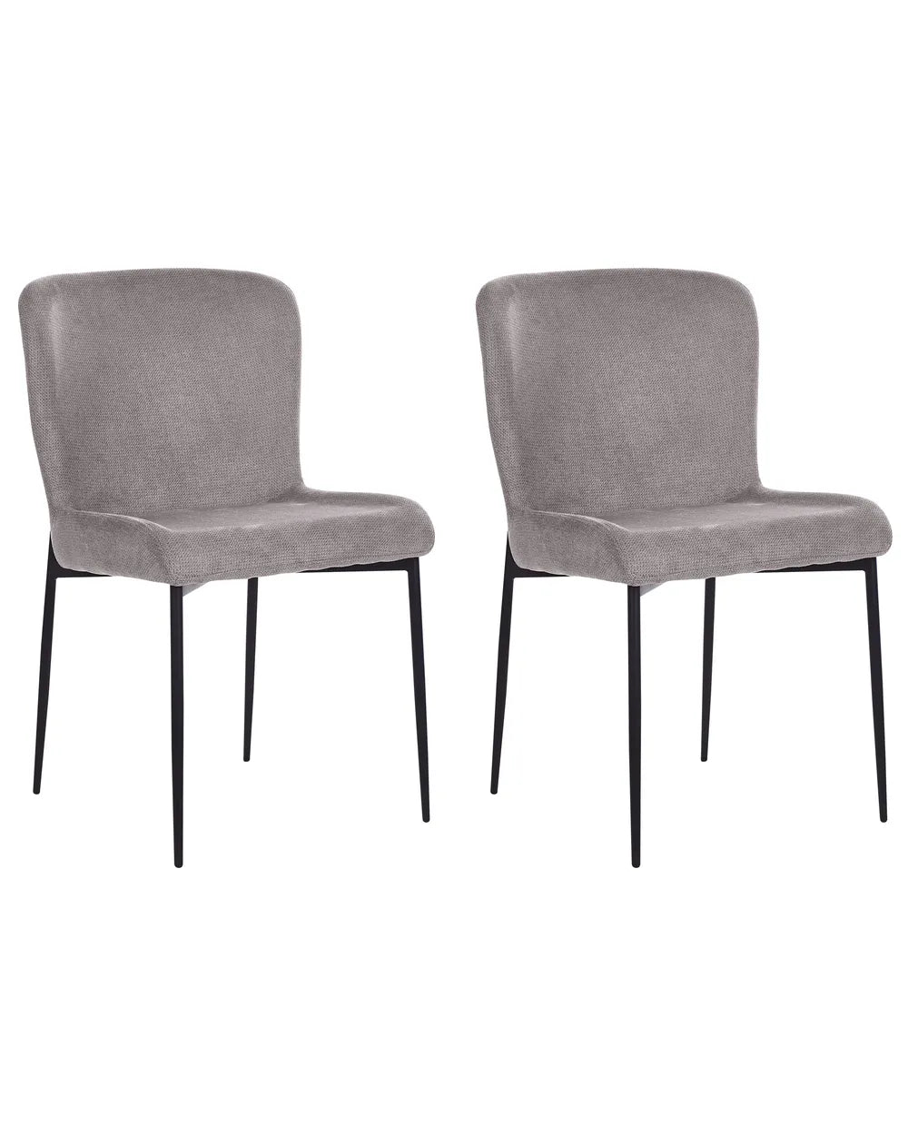Set of 2 Dining Chairs Fabric Dark Grey Beck