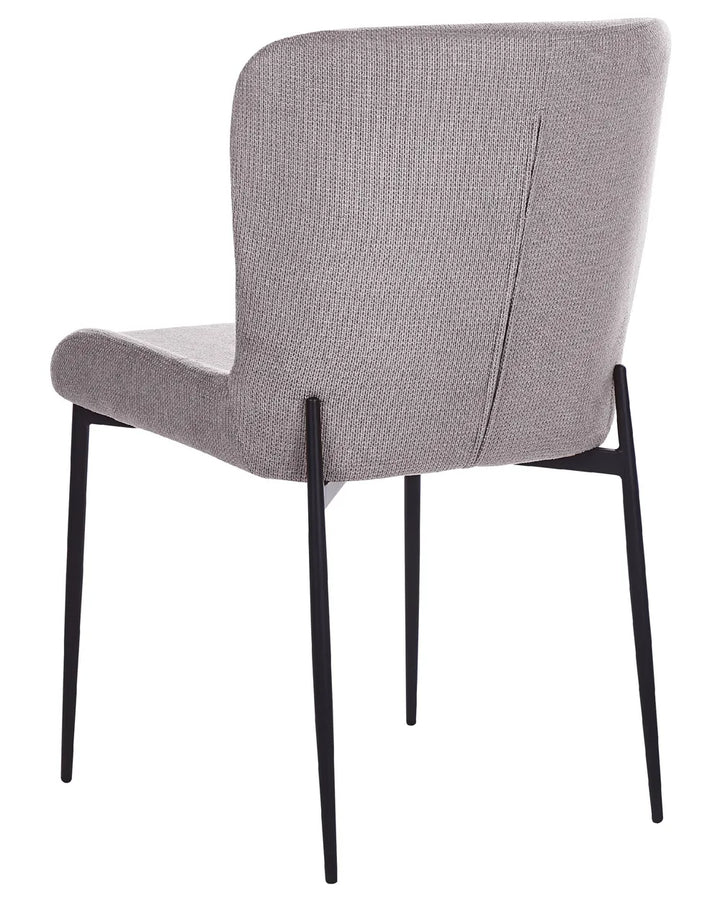 Set of 2 Dining Chairs Fabric Dark Grey Beck