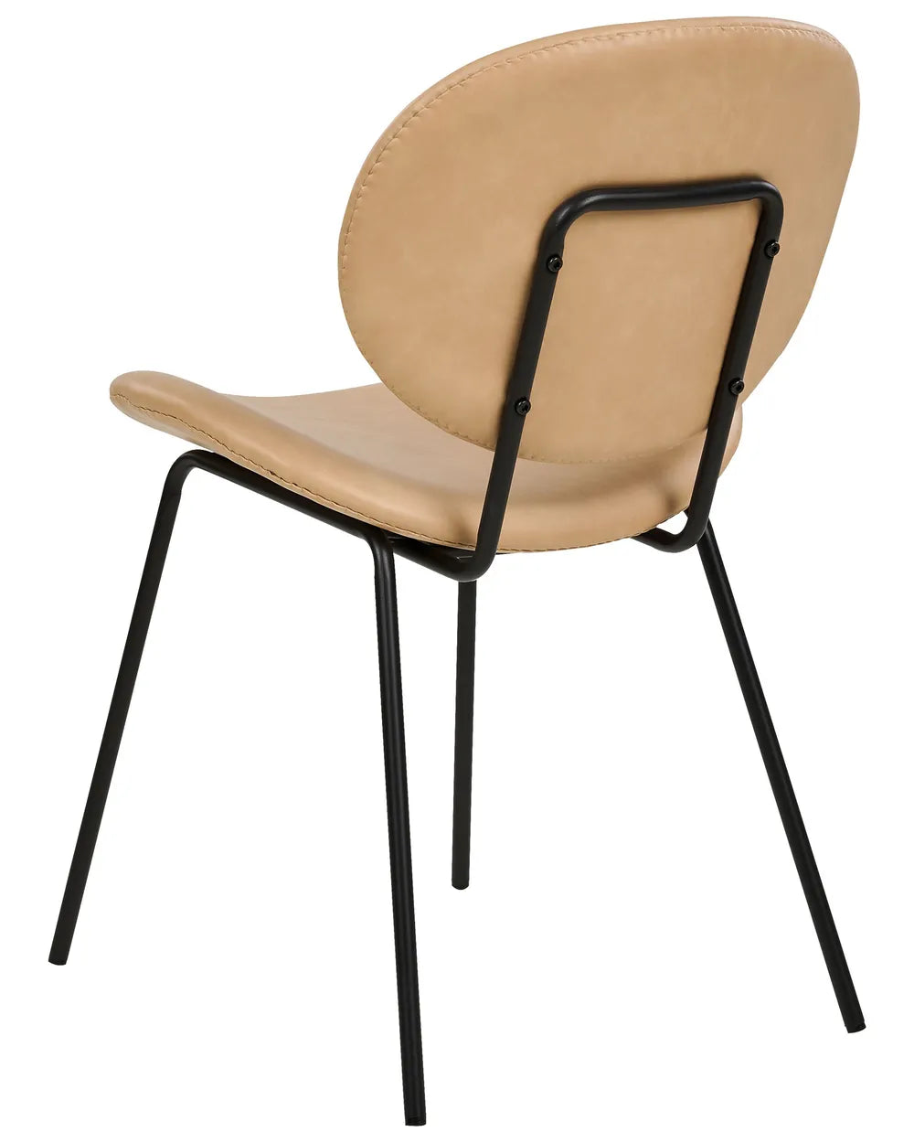 Set of 2 Dining Chairs Faux Leather Sand Beige Isabela
