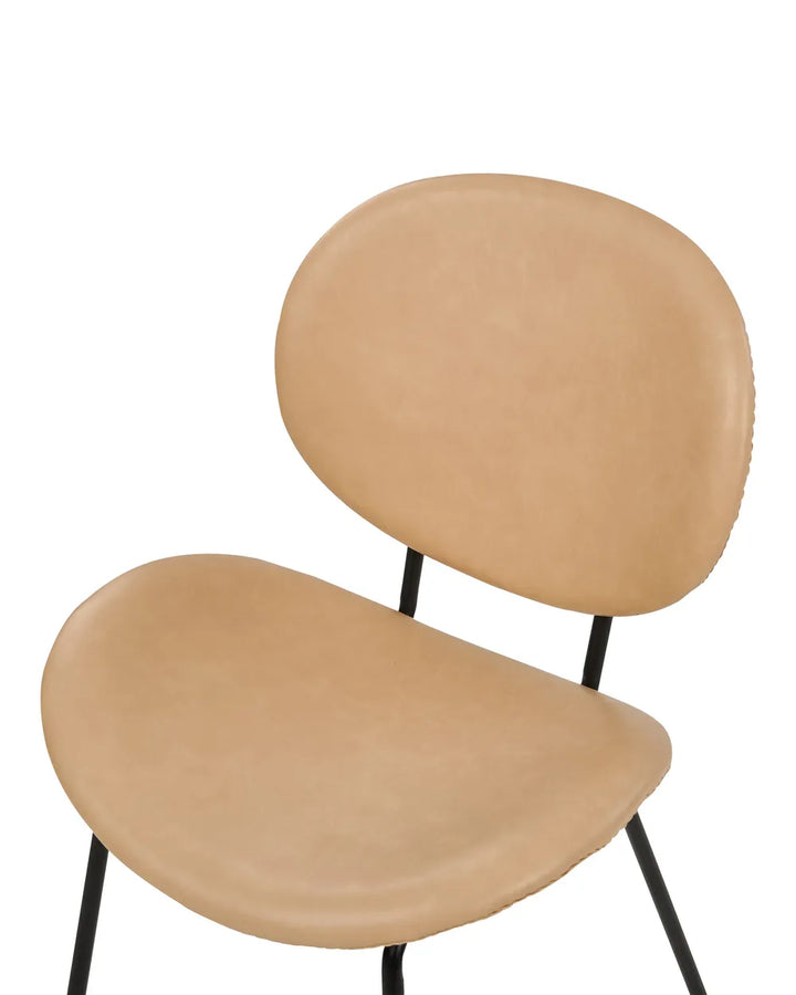 Set of 2 Dining Chairs Faux Leather Sand Beige Isabela
