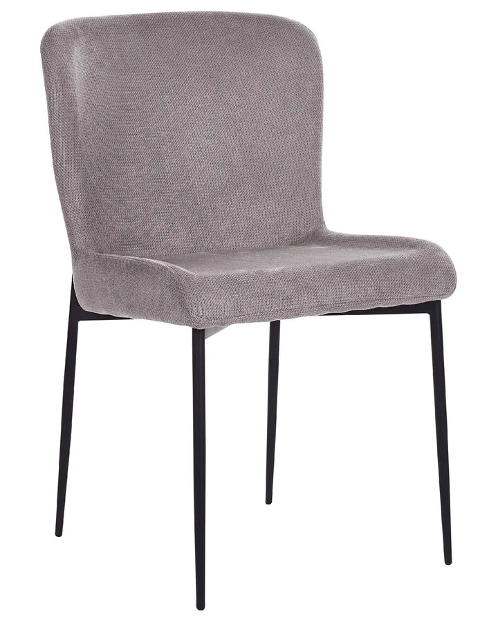 Set of 2 Dining Chairs Fabric Dark Grey Beck