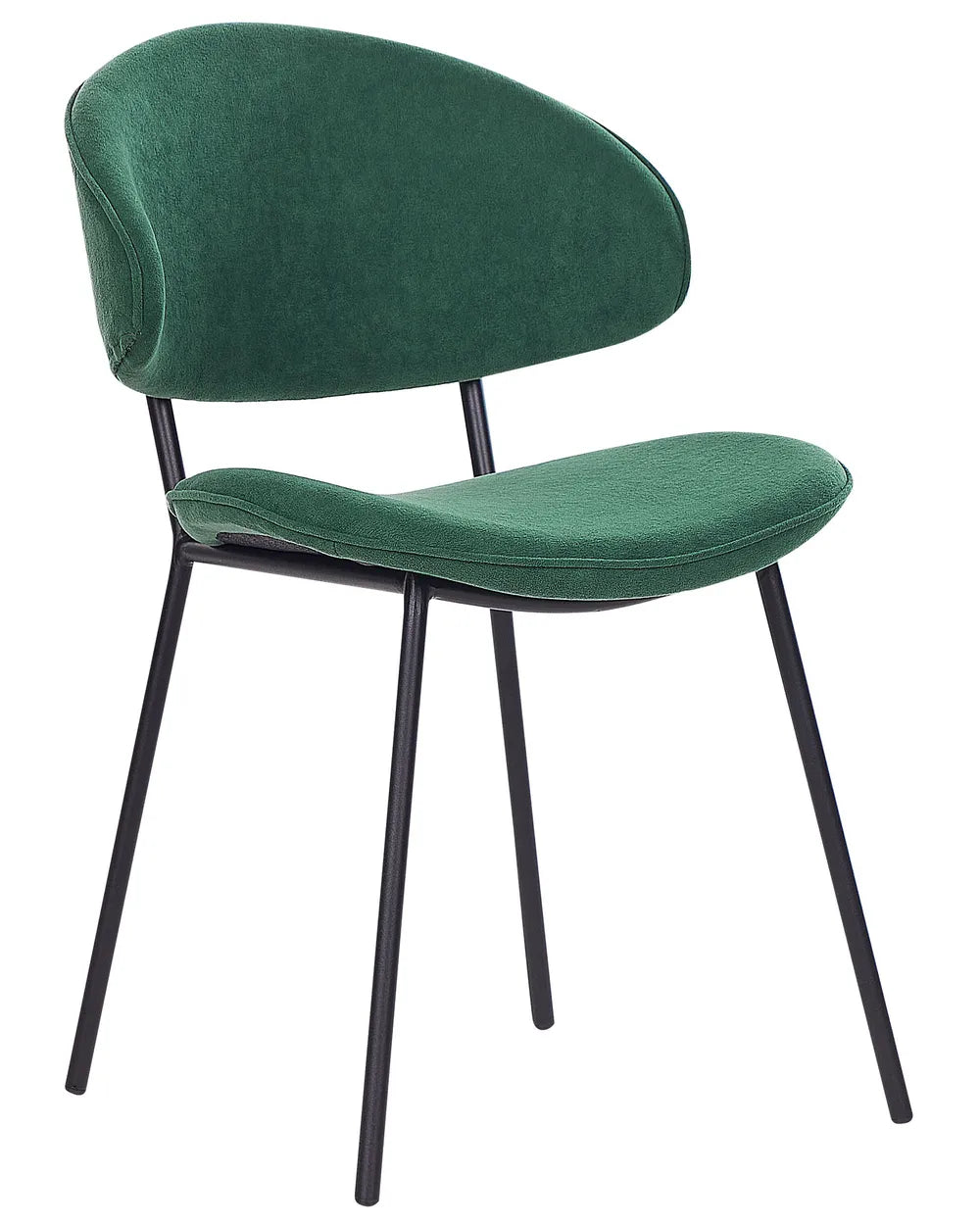 Set of 2 Dining Chairs Fabric Dark Green Zoe