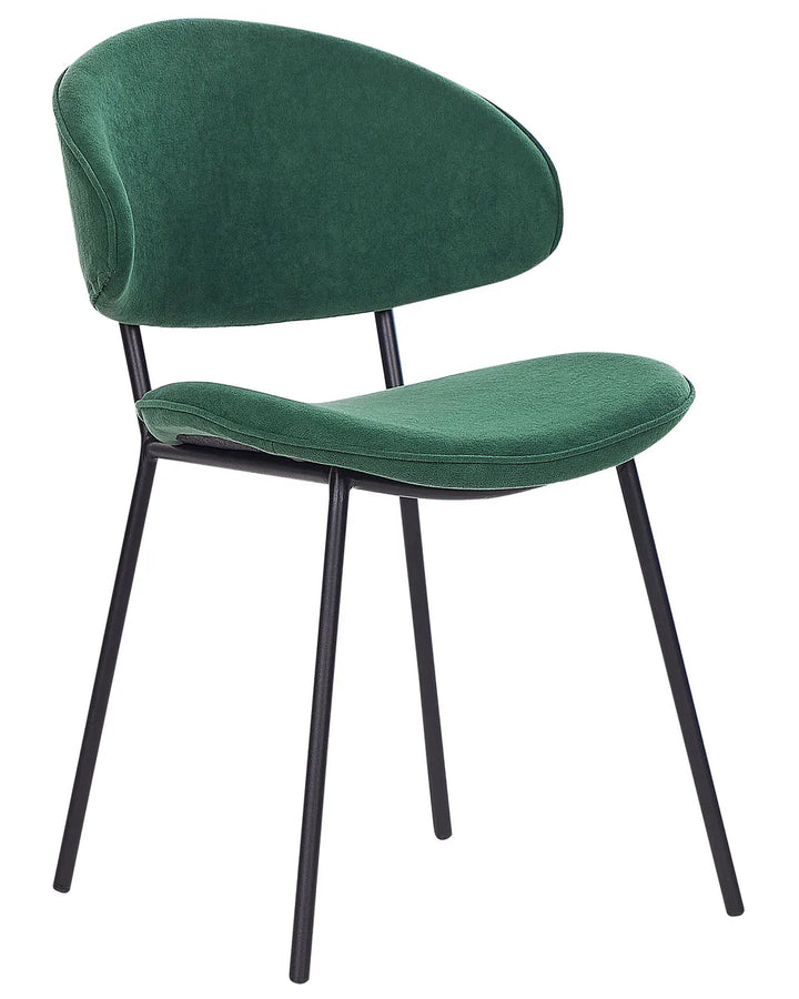 Set of 2 Dining Chairs Fabric Dark Green Zoe
