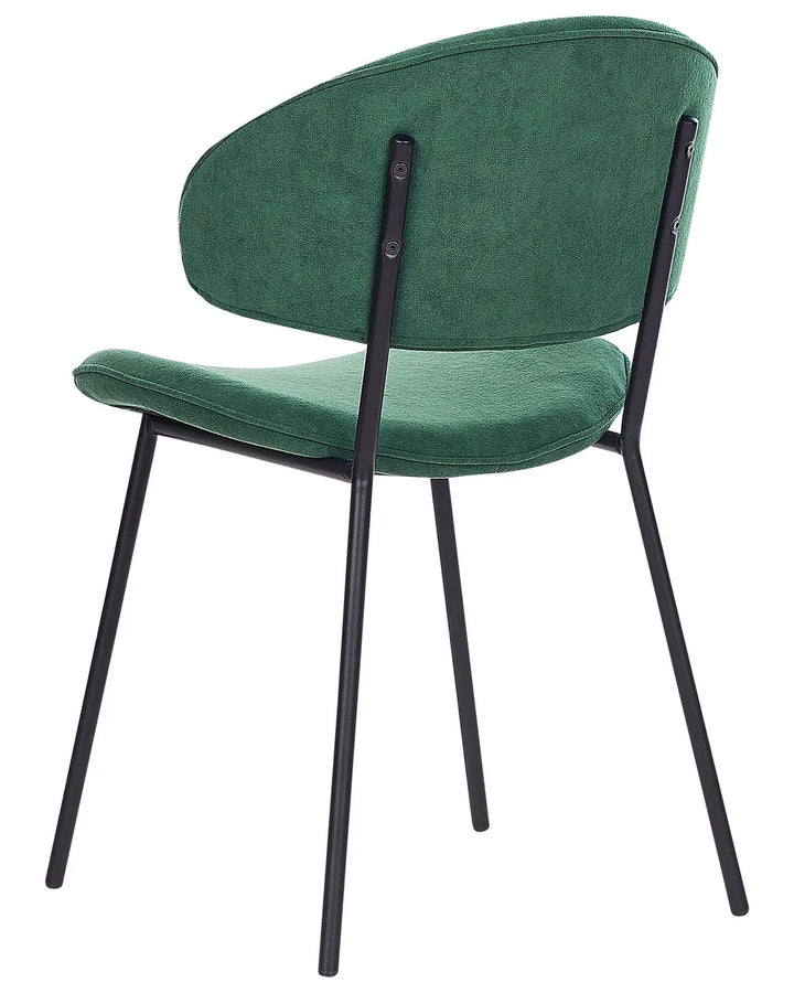 Set of 2 Dining Chairs Fabric Dark Green Zoe