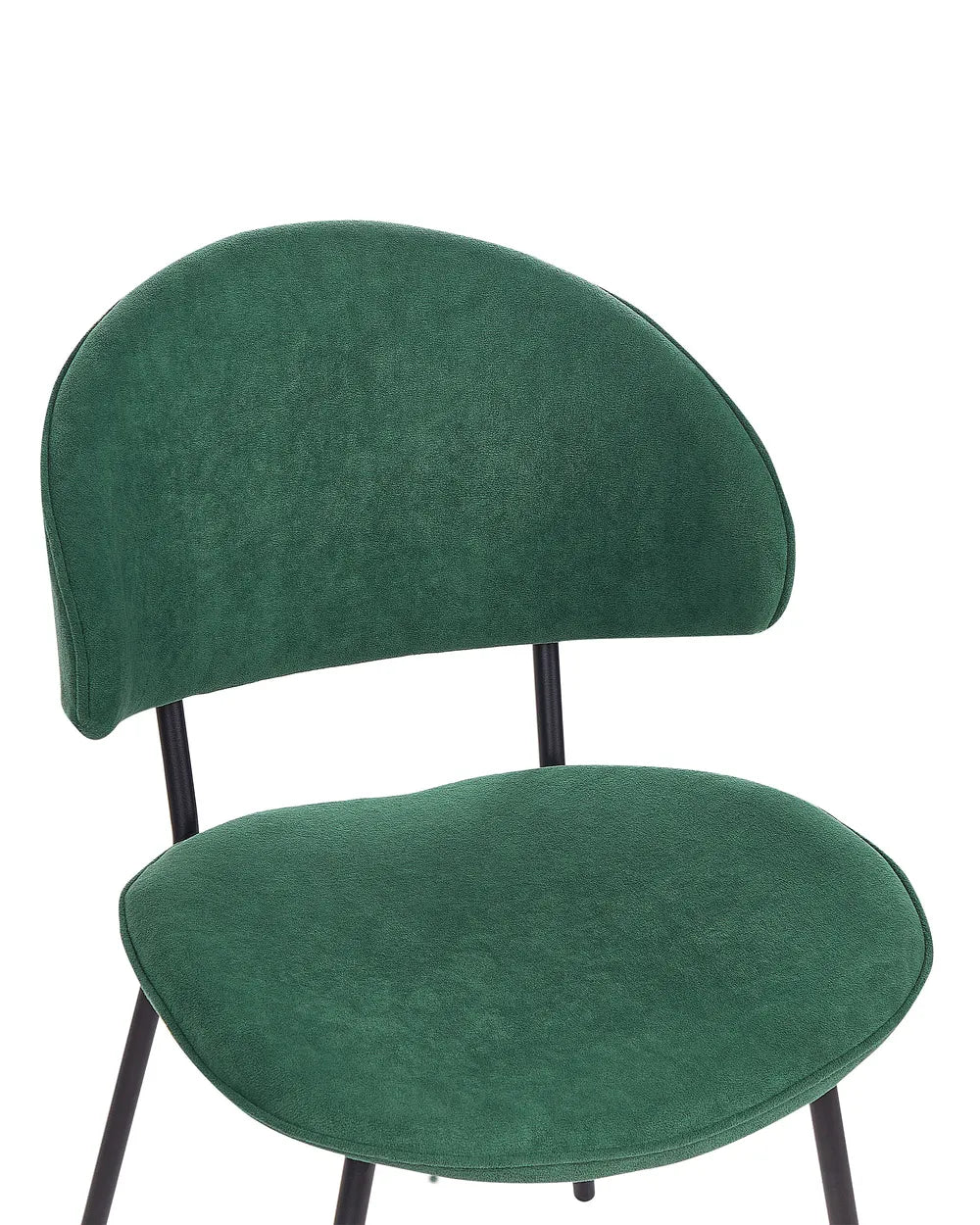 Set of 2 Dining Chairs Fabric Dark Green Zoe