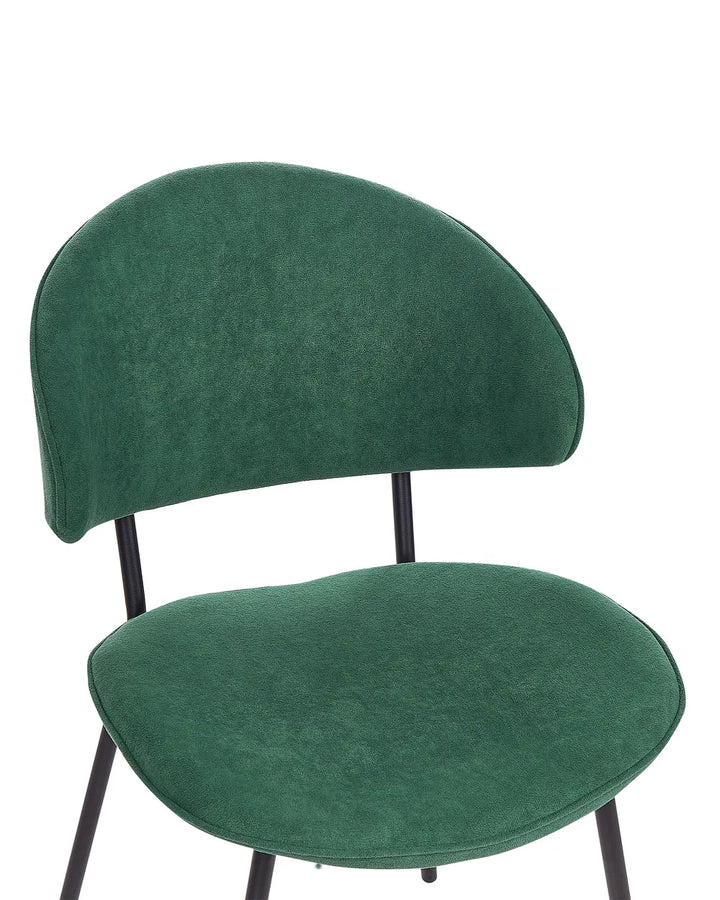 Set of 2 Dining Chairs Fabric Dark Green Zoe