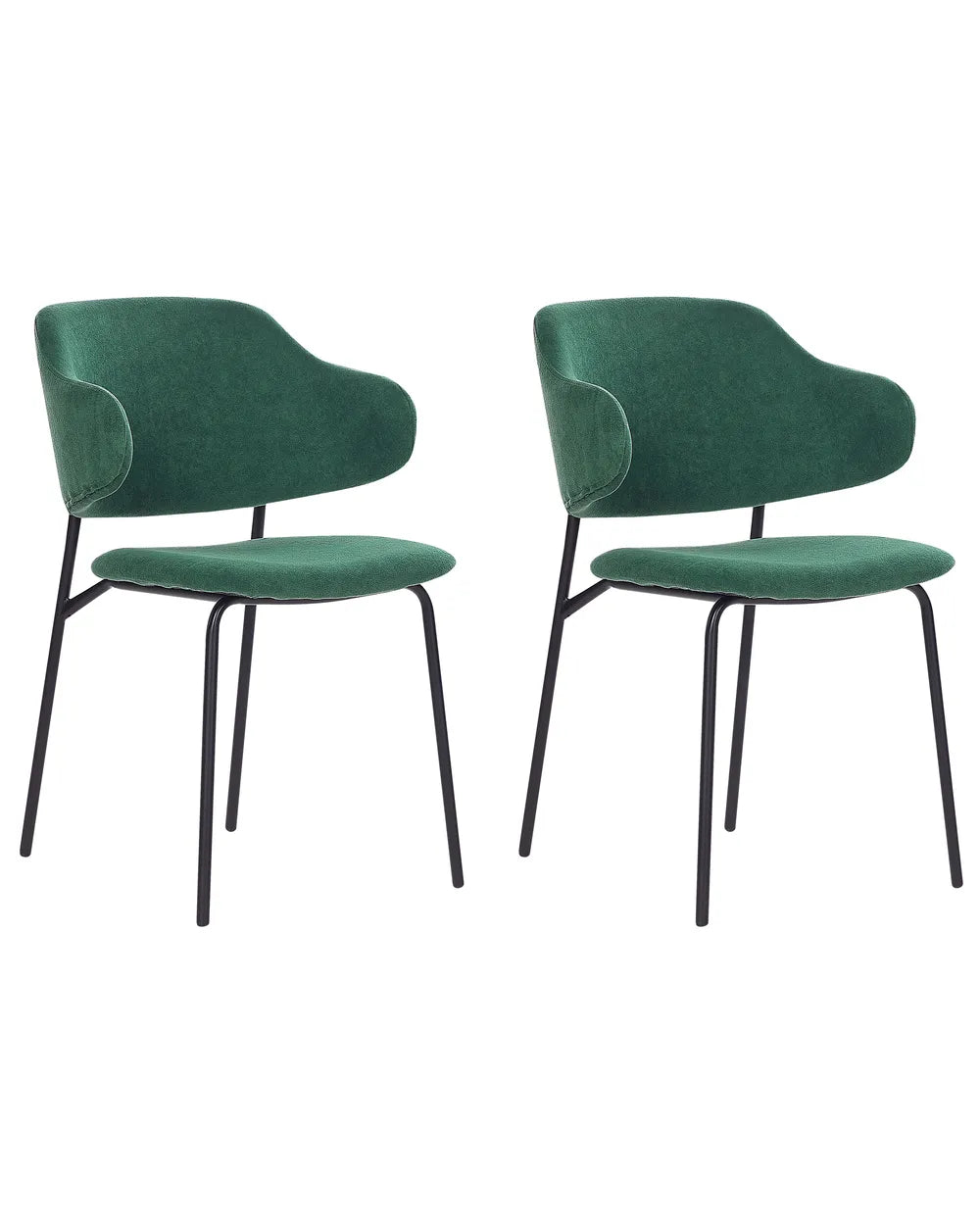 Set of 2 Dining Chairs Fabric Dark Green Ira