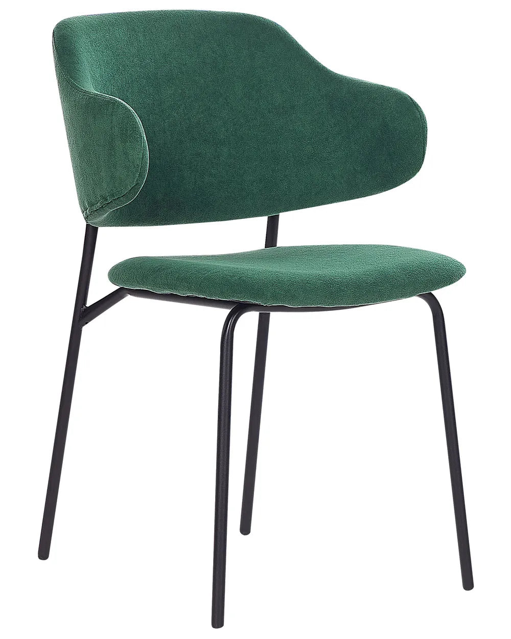 Set of 2 Dining Chairs Fabric Dark Green Ira