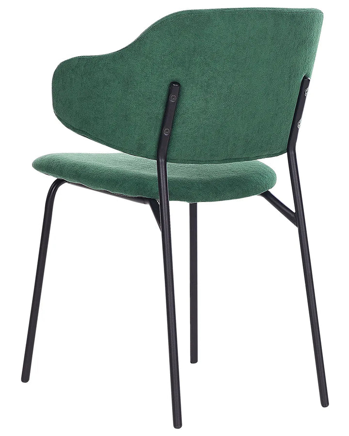 Set of 2 Dining Chairs Fabric Dark Green Ira