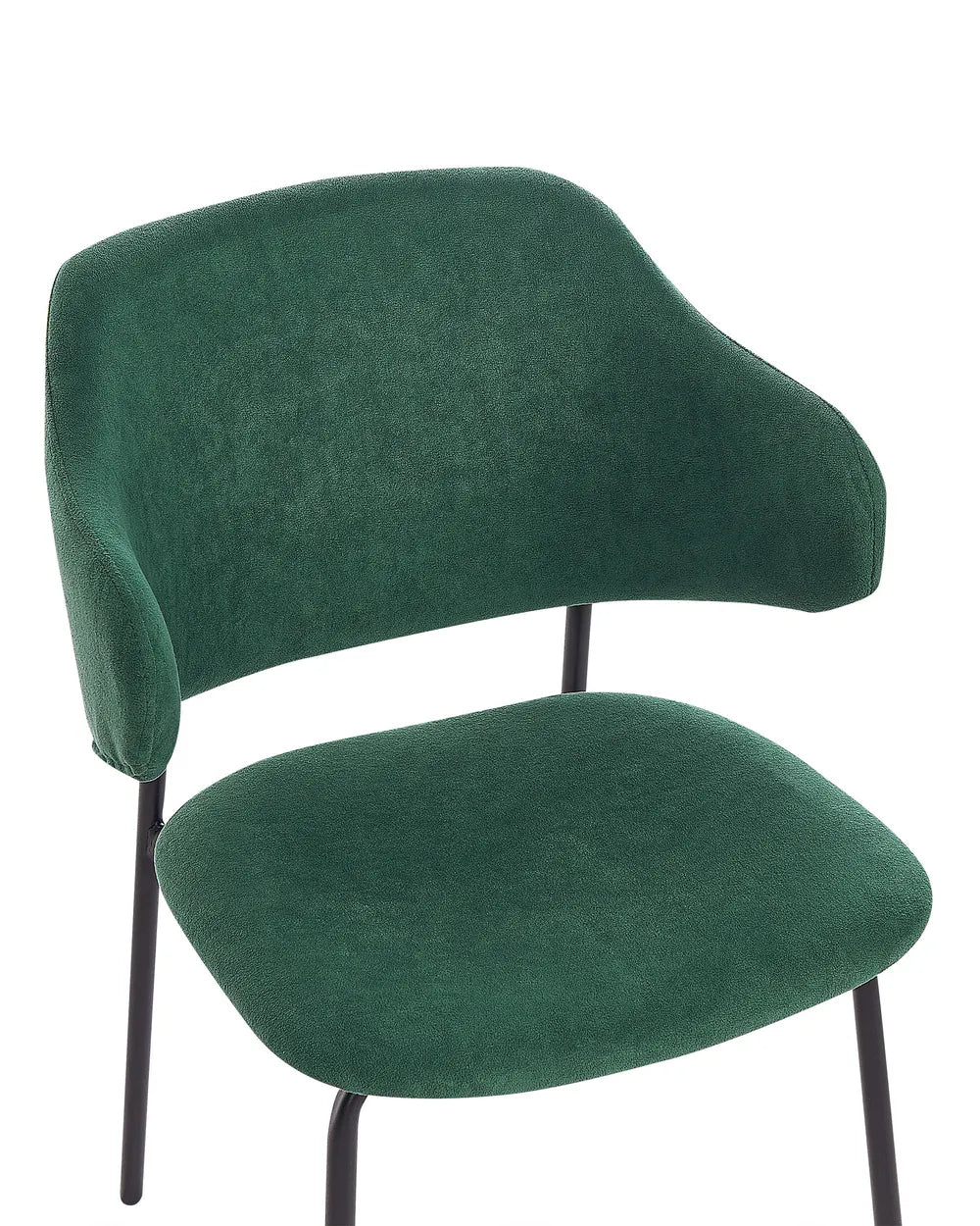Set of 2 Dining Chairs Fabric Dark Green Ira
