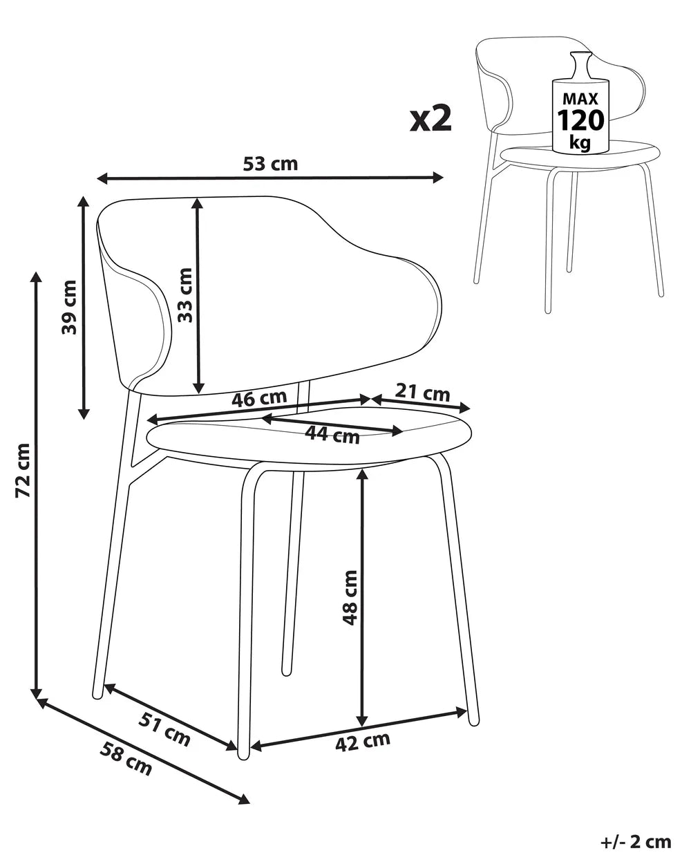 Set of 2 Dining Chairs Fabric Light Beige Moore