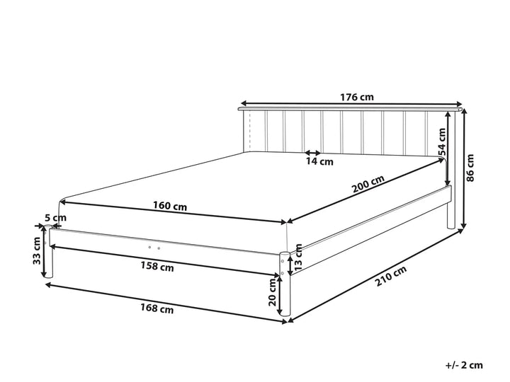 Bed Pine Wood 160 x 200 cm (EU King Size) Brown Coy