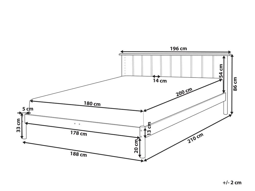 Bed Pine Wood 180 x 200 cm (EU Super King) Brown Coy