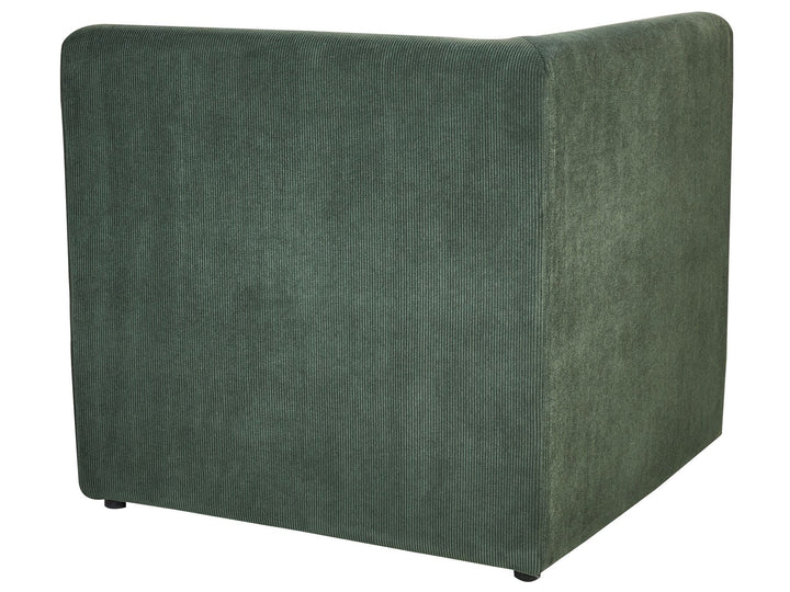 Left Hand 4 Seater Modular Jumbo Cord Corner Sofa with Ottoman Dark Green Ilkeston