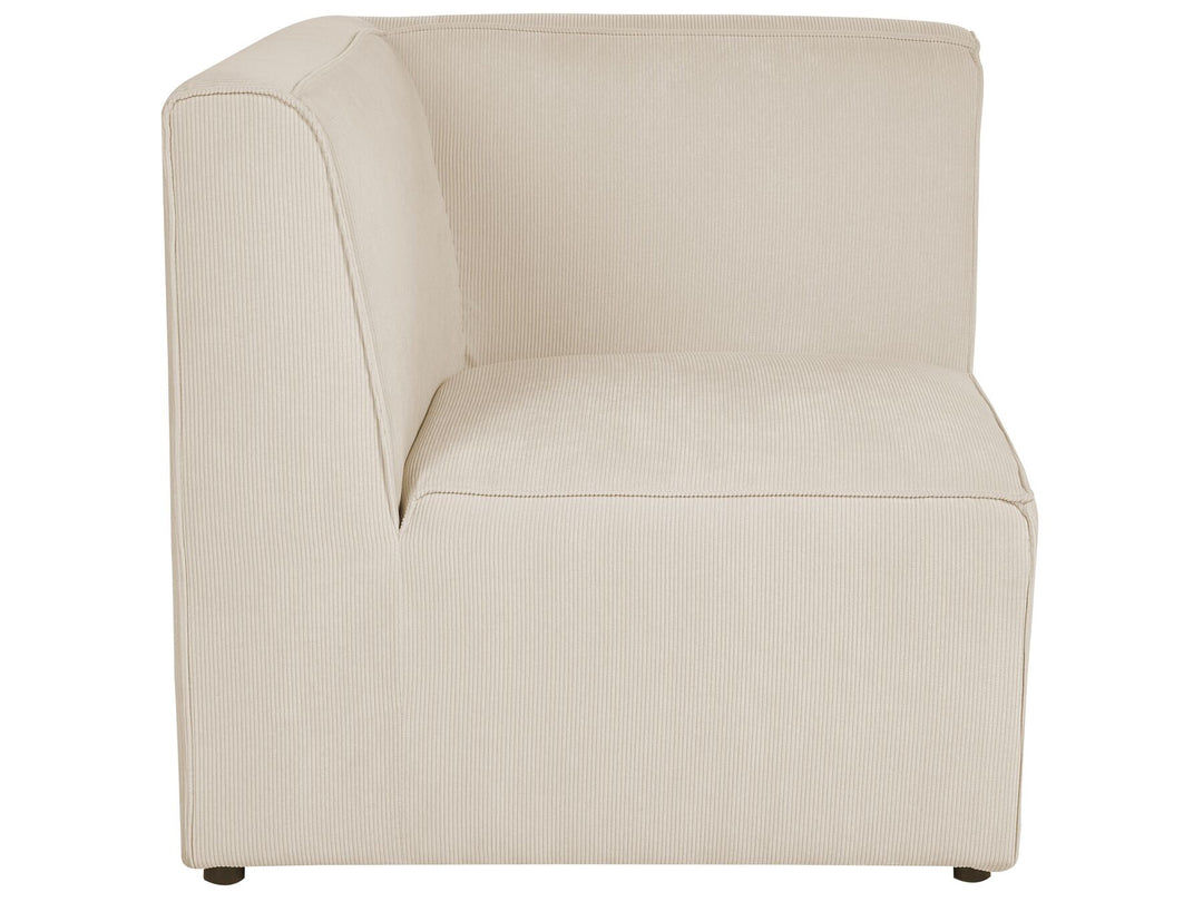 Lemvig Left Hand 5 Seater Modular Jumbo Cord Corner Sofa with Ottoman Beige
