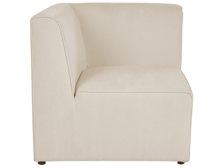 Lemvig Left Hand 5 Seater Modular Jumbo Cord Corner Sofa with Ottoman Beige