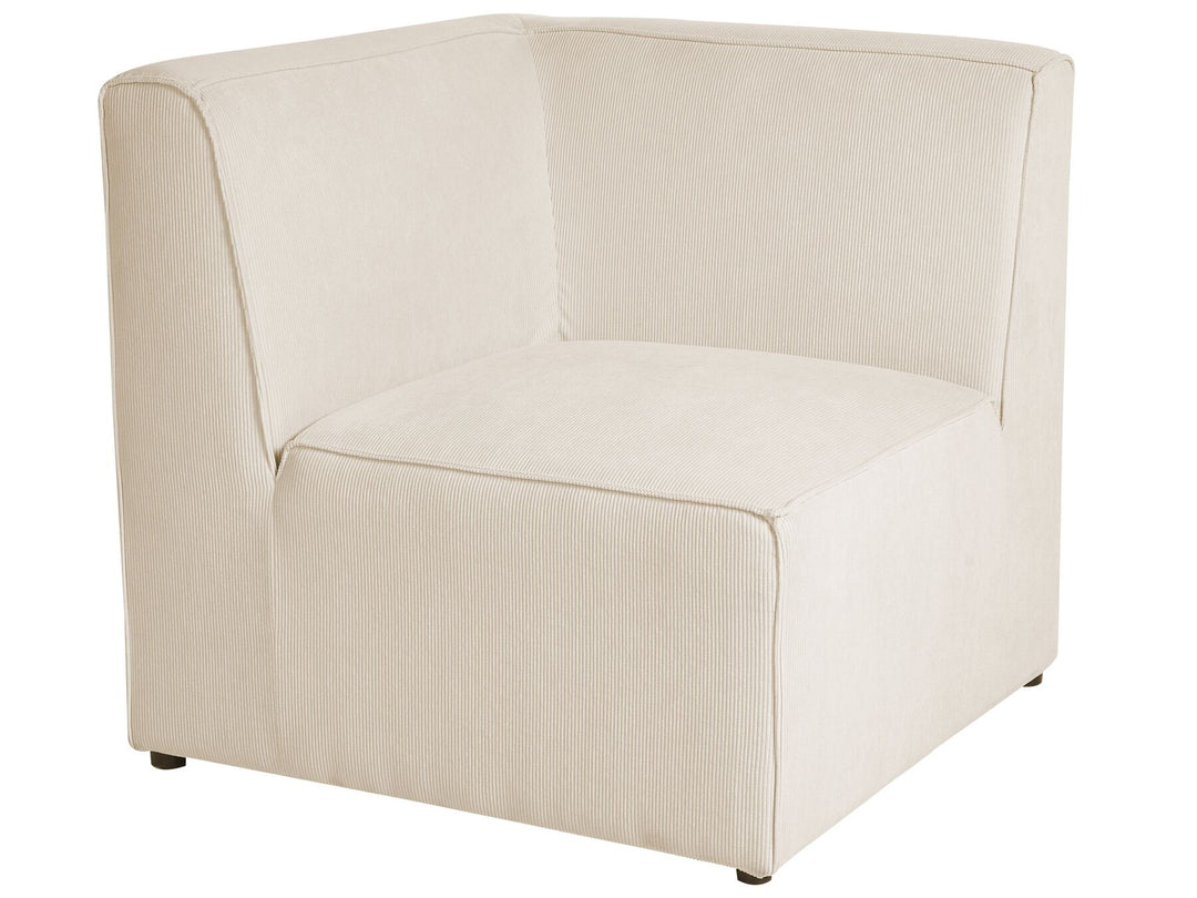 Lemvig Left Hand 5 Seater Modular Jumbo Cord Corner Sofa with Ottoman Beige