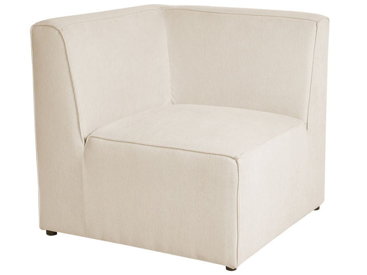 Lemvig Left Hand 5 Seater Modular Jumbo Cord Corner Sofa with Ottoman Beige