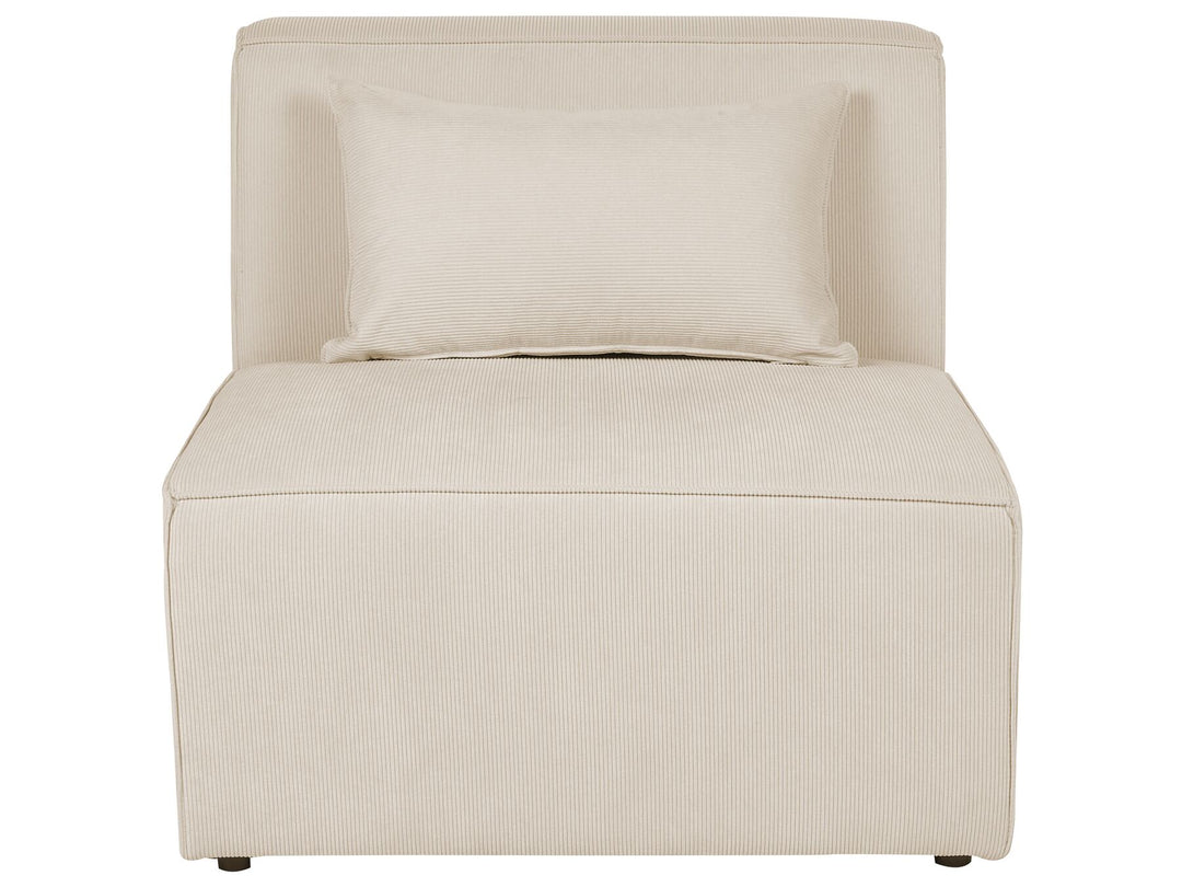 Lemvig Left Hand 5 Seater Modular Jumbo Cord Corner Sofa with Ottoman Beige