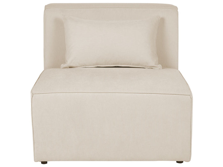 Lemvig Left Hand 5 Seater Modular Jumbo Cord Corner Sofa with Ottoman Beige