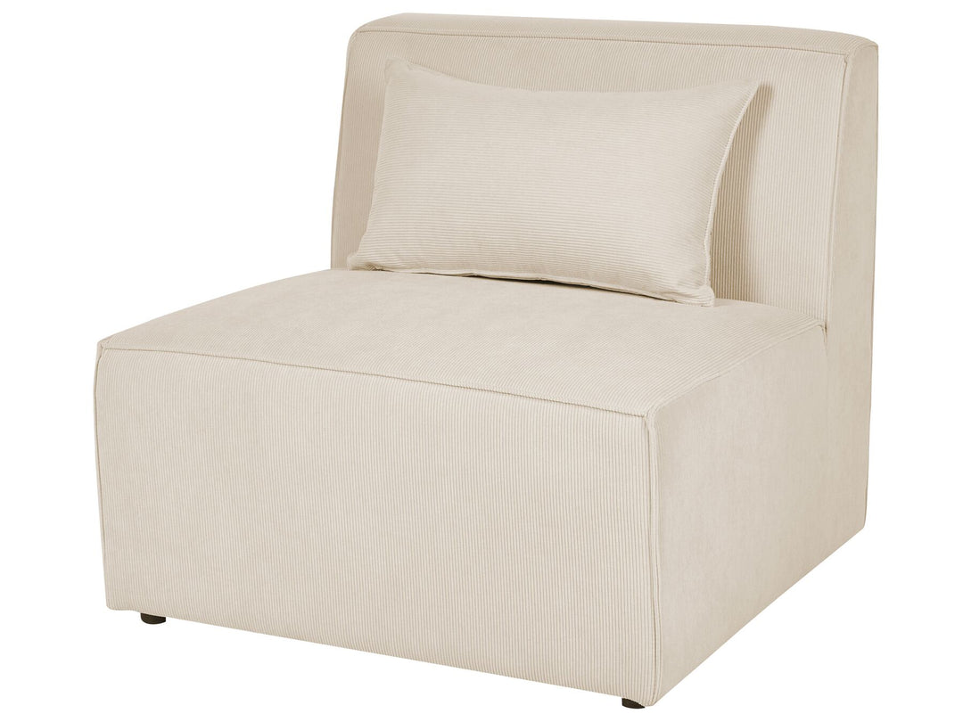 Lemvig Left Hand 5 Seater Modular Jumbo Cord Corner Sofa with Ottoman Beige