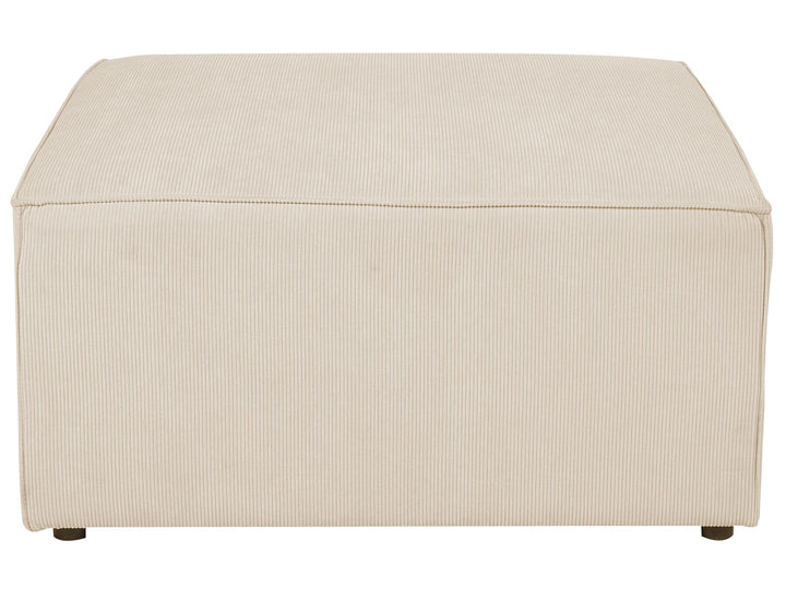 Lemvig Left Hand 5 Seater Modular Jumbo Cord Corner Sofa with Ottoman Beige