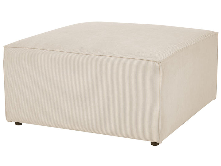 Lemvig Left Hand 5 Seater Modular Jumbo Cord Corner Sofa with Ottoman Beige