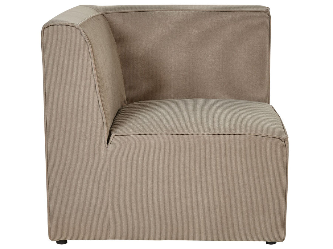 Lemvig Left Hand 5 Seater Modular Jumbo Cord Corner Sofa with Ottoman Taupe