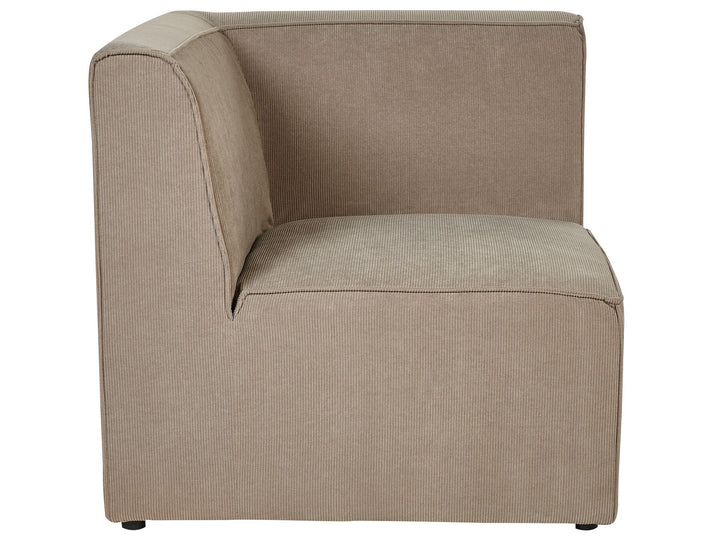 Lemvig Left Hand 5 Seater Modular Jumbo Cord Corner Sofa with Ottoman Taupe