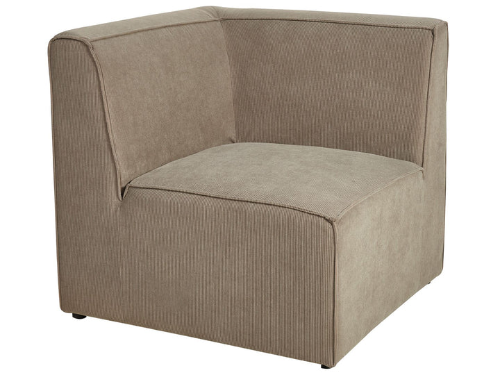 Lemvig Left Hand 5 Seater Modular Jumbo Cord Corner Sofa with Ottoman Taupe