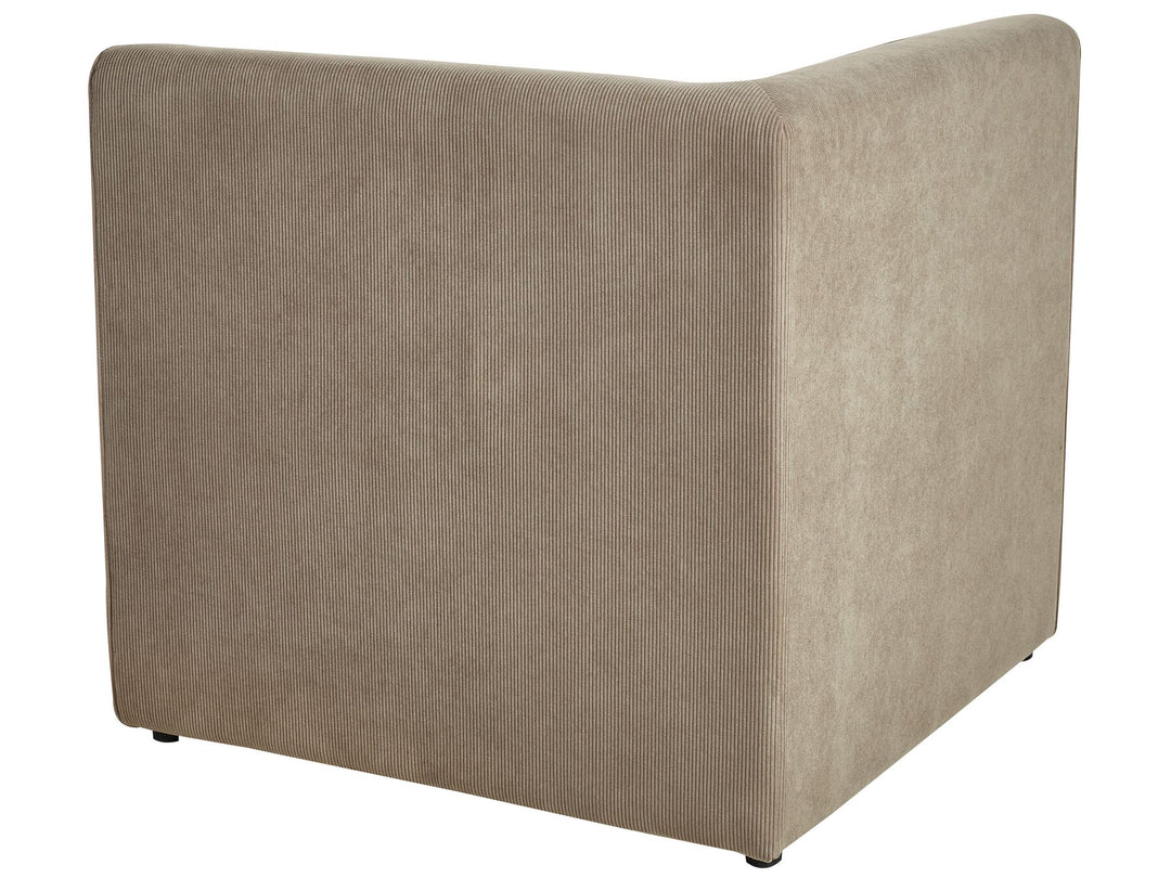Lemvig Left Hand 5 Seater Modular Jumbo Cord Corner Sofa with Ottoman Taupe